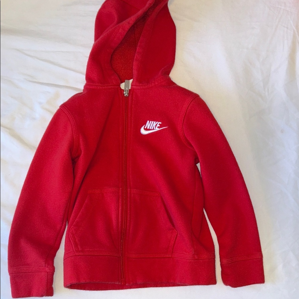 Nike Kids Bright Red Zip-Up Hoodie Kids Size 4